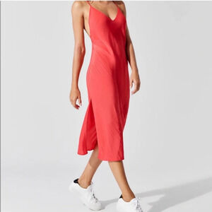 Carbon38 red slip midi dress